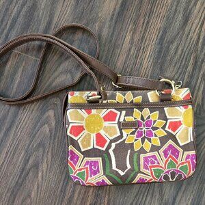 RELIC by FOSSIL Cotton Canvas Floral Crossbody NWOT